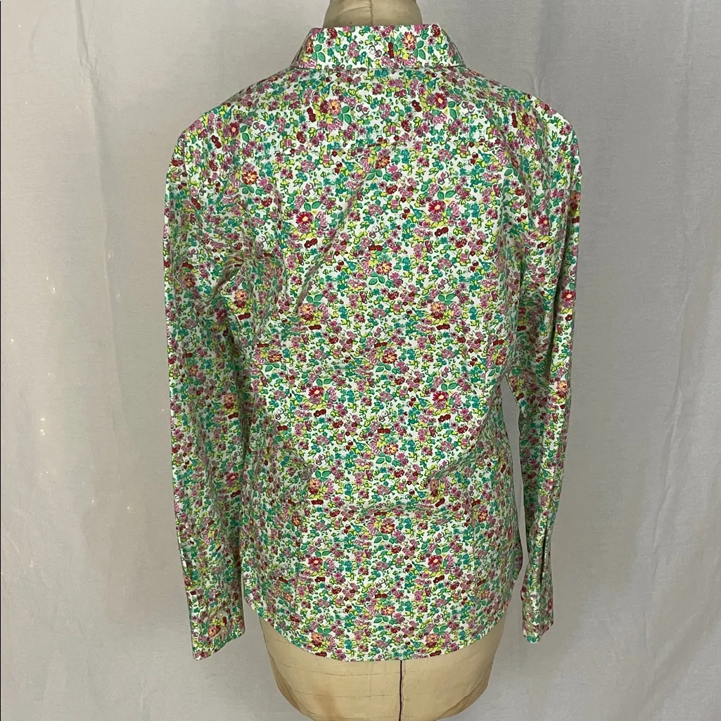 Lands' End Floral Button-Up Shirt Size 8 - Image 2
