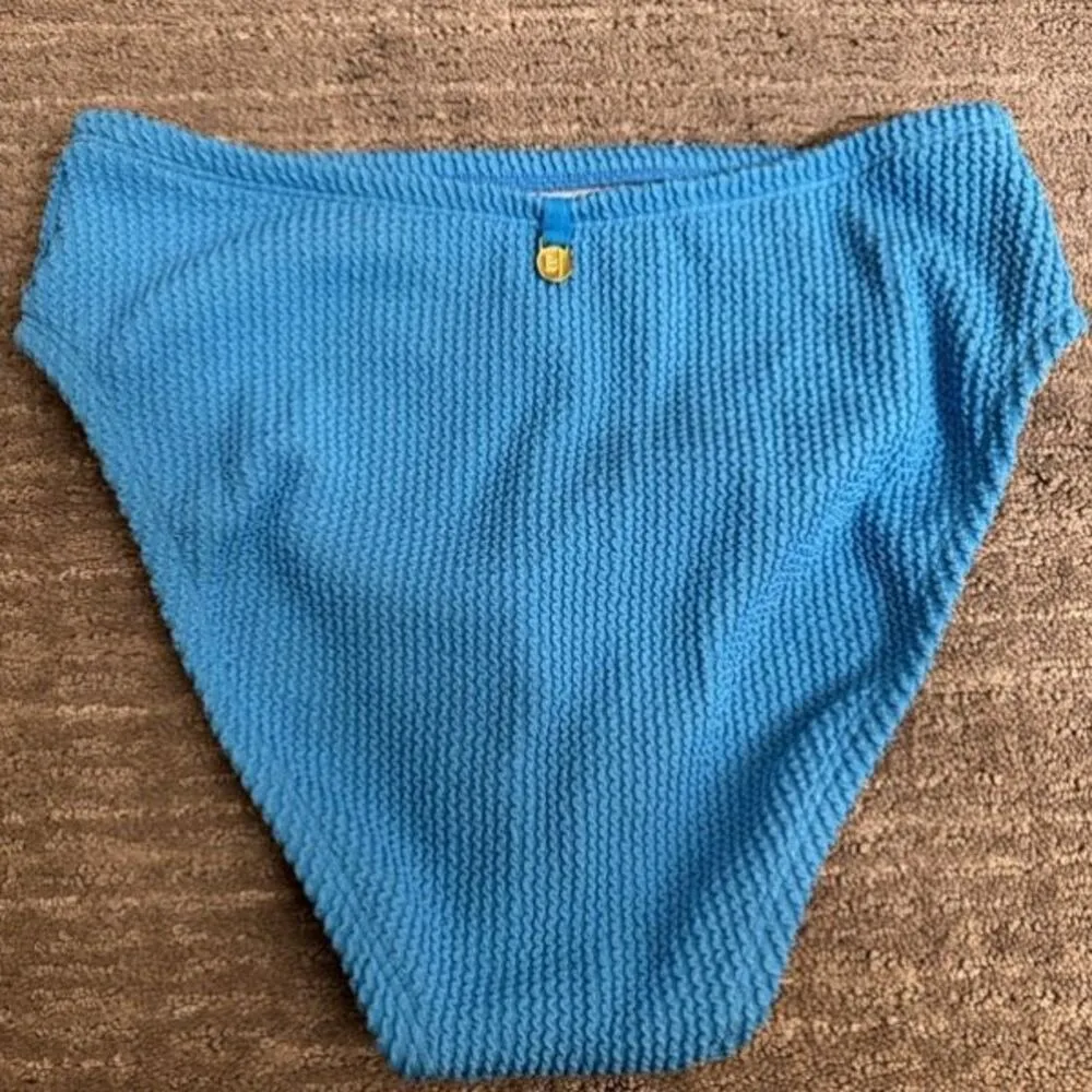 Bleu Rod Beattie Malibu Blue 90's Hi Waist Textured Bikini Bottom Size 4 NWOT - Image 2