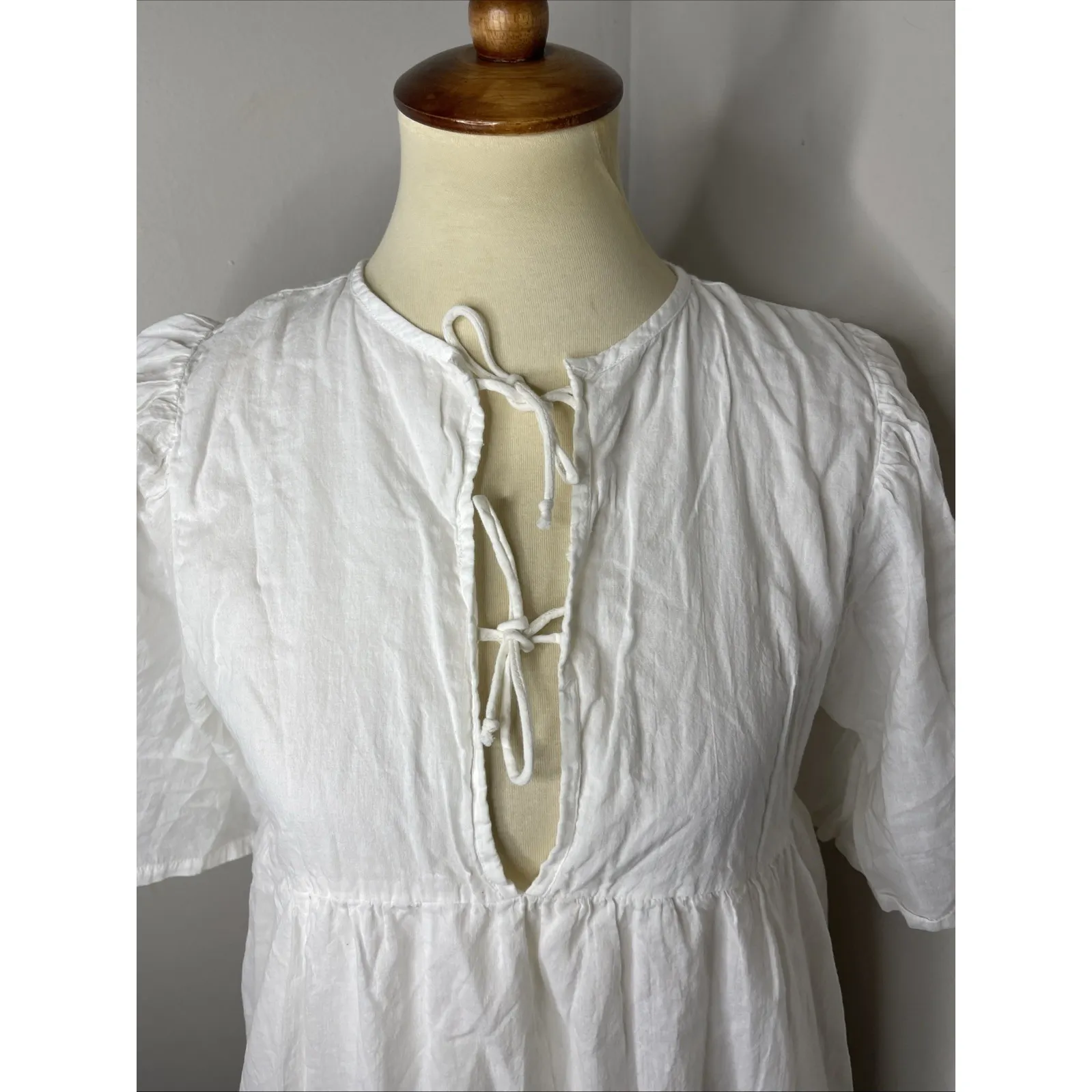 Emerson Fry India Collection Isla Dress in White Organic Cotton XS/S - Image 6