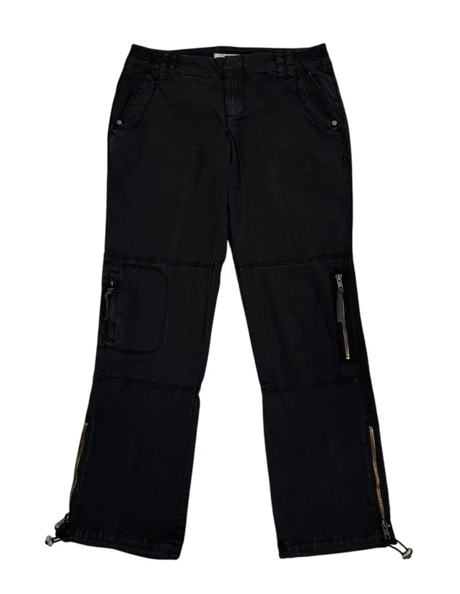 Marrakech Clothing Y2K Utility Black Baggy Relaxed Fit Cargo Pants Size 27 - Image 1