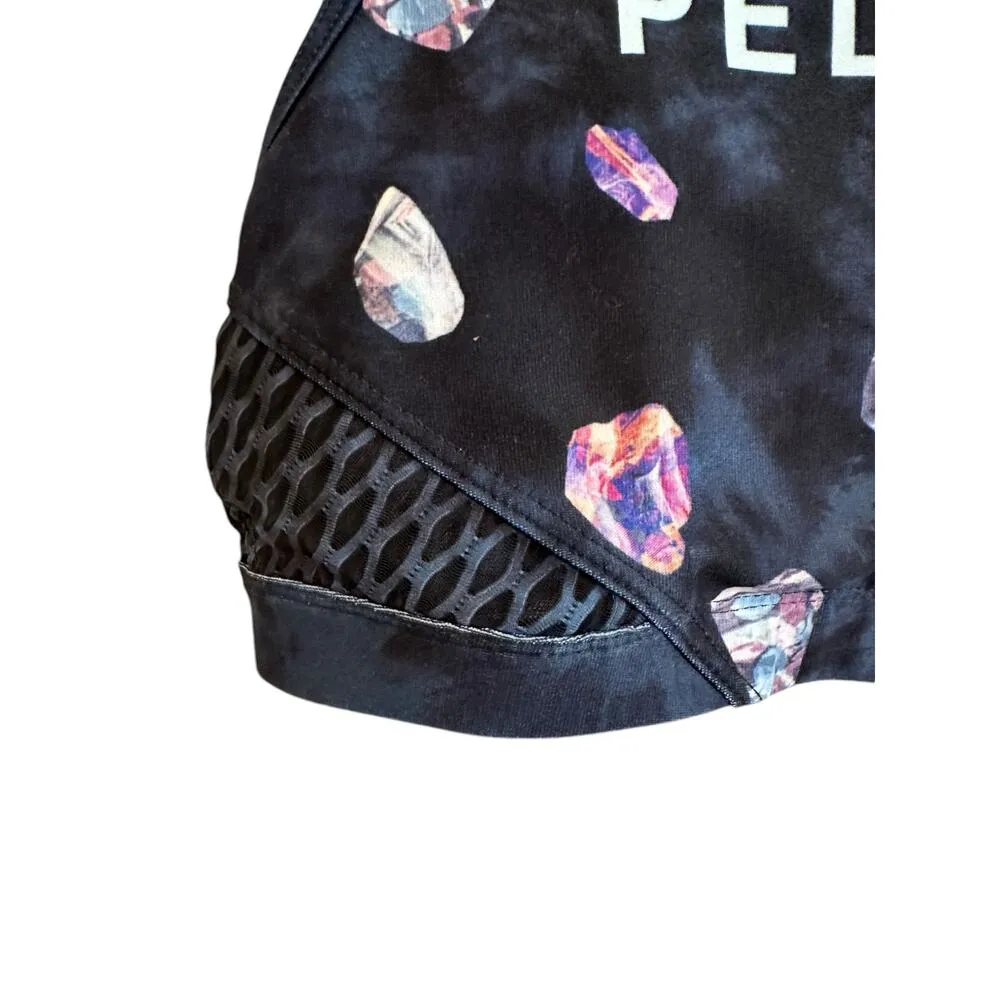 Peloton WITH Asteroid High Neck Bra Back Cut Out Navy Mesh Detail Logo Small - Image 3