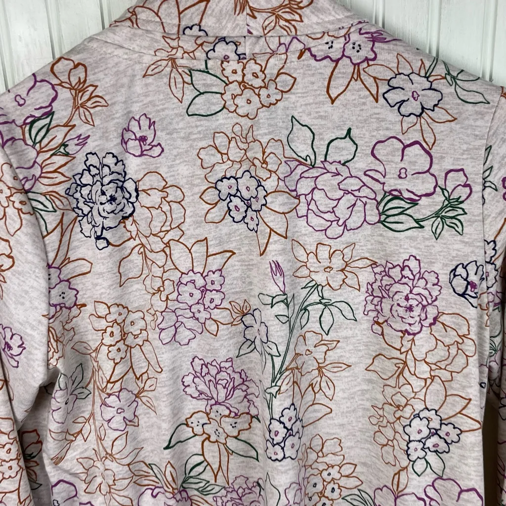Cuddl Duds Lightweight Comfort Drape Front Cardigan Multicolor Floral Medium - Image 12