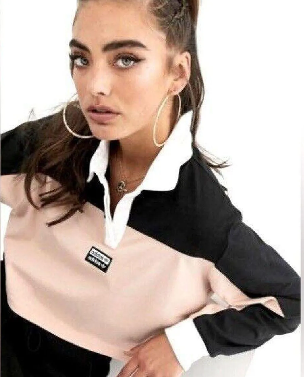 Adidas Originals RYV Cropped Polo Shirt Size S. A38.  - Image 4