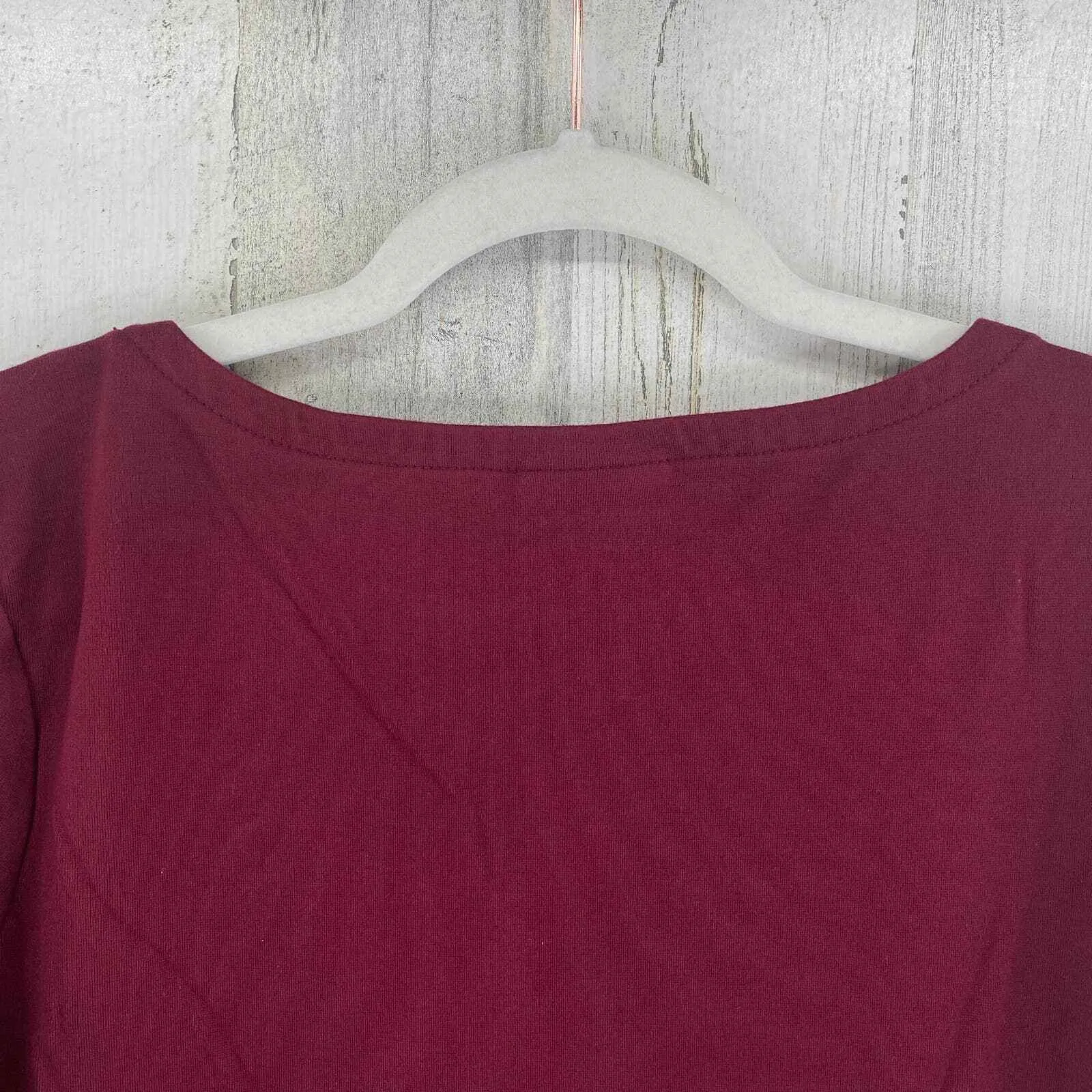 J. Jill Ponte Shirt Womens XL Red Viscose Rayon Blend 3/4 Sleeve Pockets - Image 6