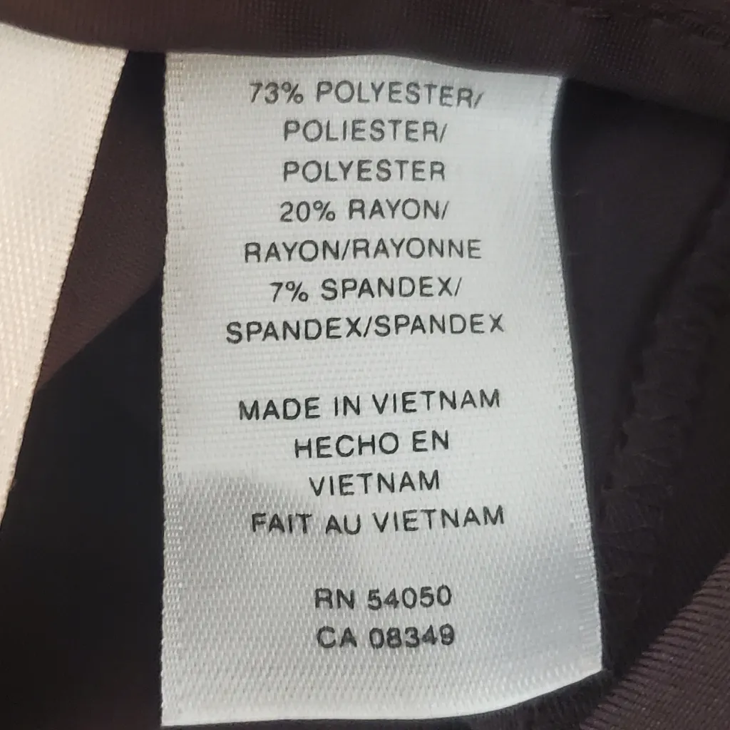 Evan-Picone Chestnut Brown Womens Stretch Wide Leg Suit Pants.‎ Size: 12 - Image 5