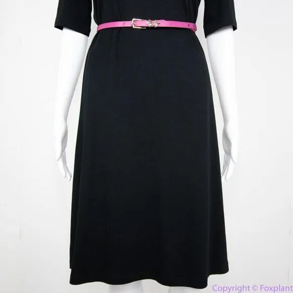 Isaac Mizrahi Live 100% cotton black short‎ sleeves scoop neck dress, S - Image 5