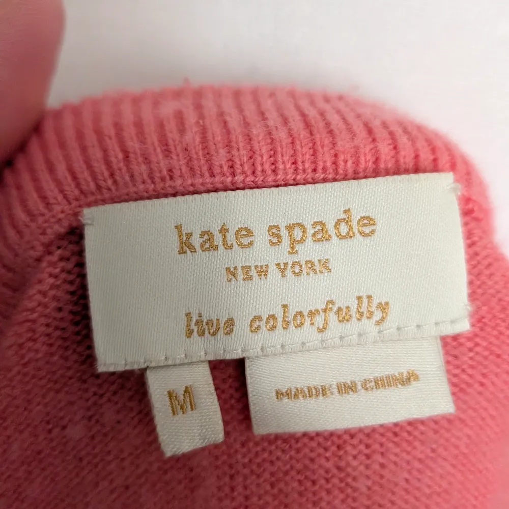 Kate Spade Coral Button-Up Cardigan Size Medium - Image 6