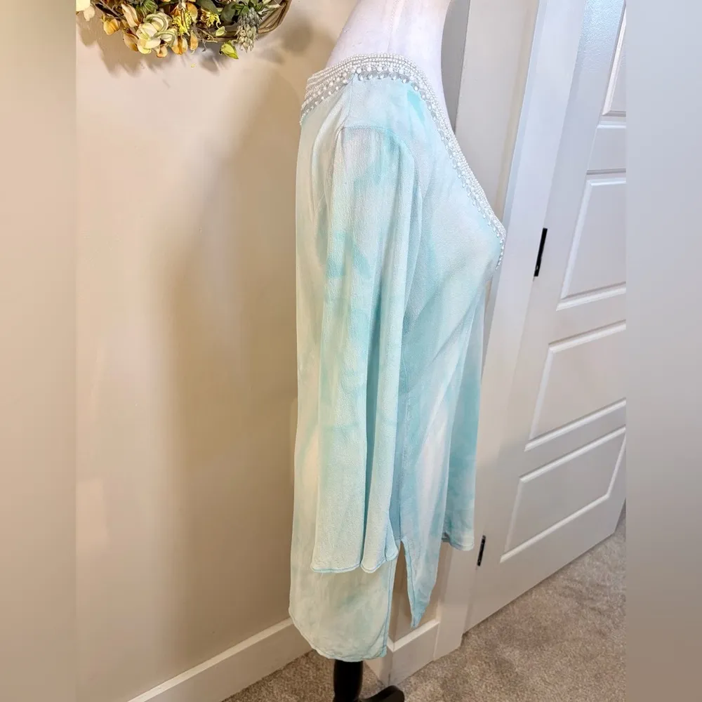 TAJ by Sabrina Crippa Silk Beaded Embellished Swim Cover - Image 4