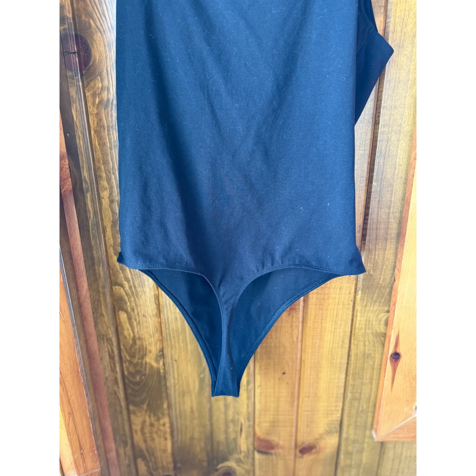 Express Black Square Neck Tie Shoulder Bodysuit Tank Top Womens L - Image 3