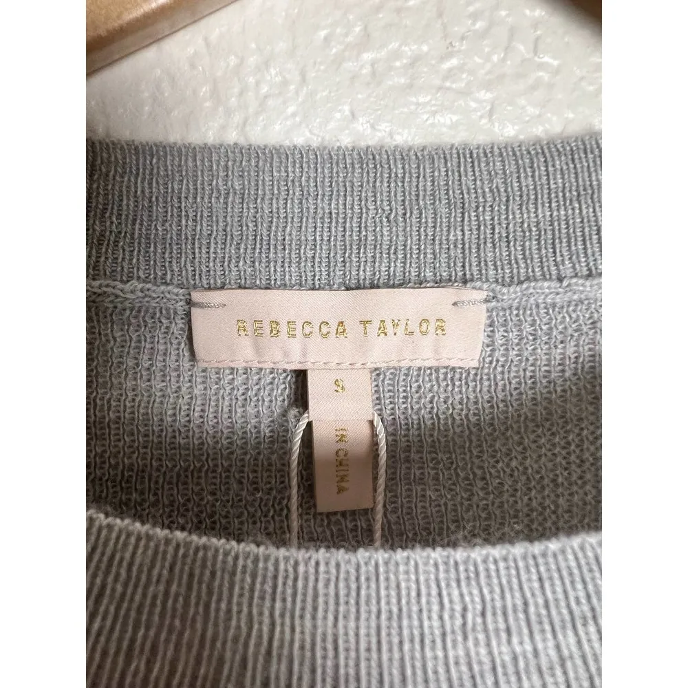 Rebecca Taylor Gray White Lace Combo Pullover Alpaca Wool Sweater Size S - Image 29