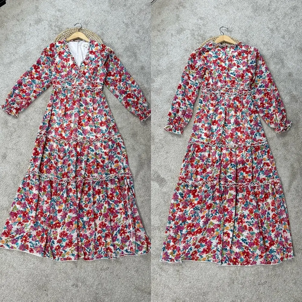 bohme Women’s Kendal Floral Maxi Dress Longsleeve V-Neck in Multicolor Size XS - Image 2