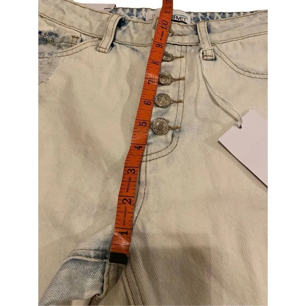 Nwt Vervet By Flying Monkey Emma Mom Lightwash Jeans Straight Leg Denim Destroye Blue Size undefined - Image 10