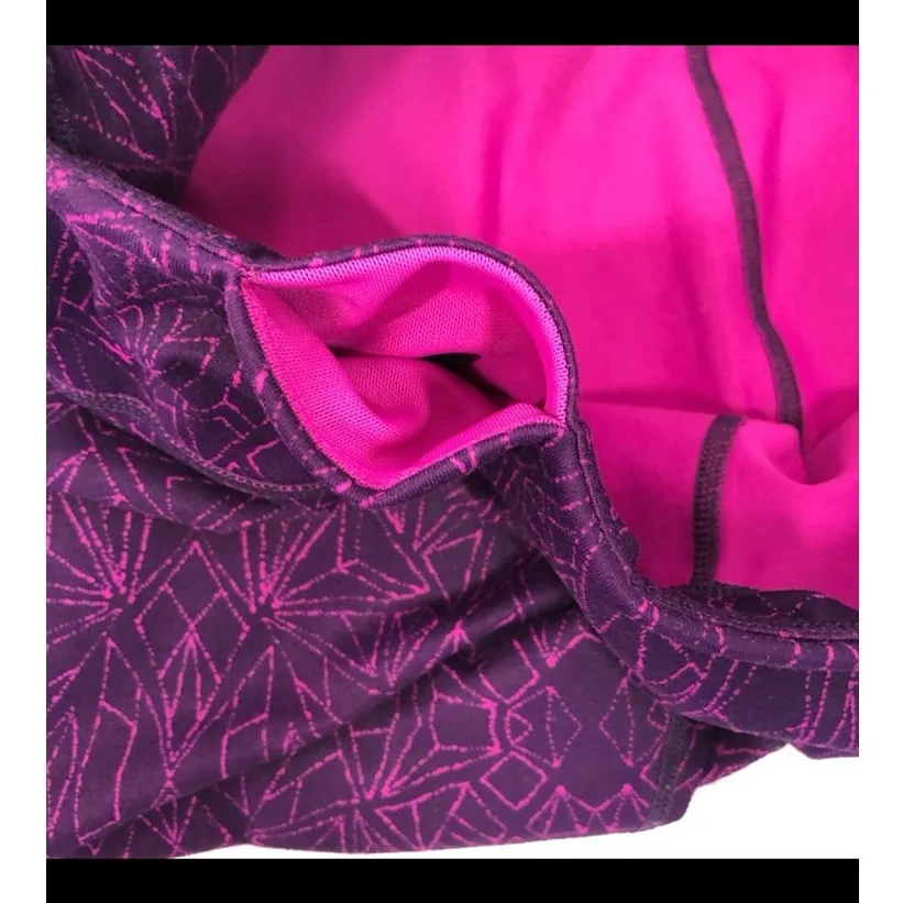 Zella Leggings – Medium | Purple & Pink Geometric Print Athletic Running Tights - Image 7