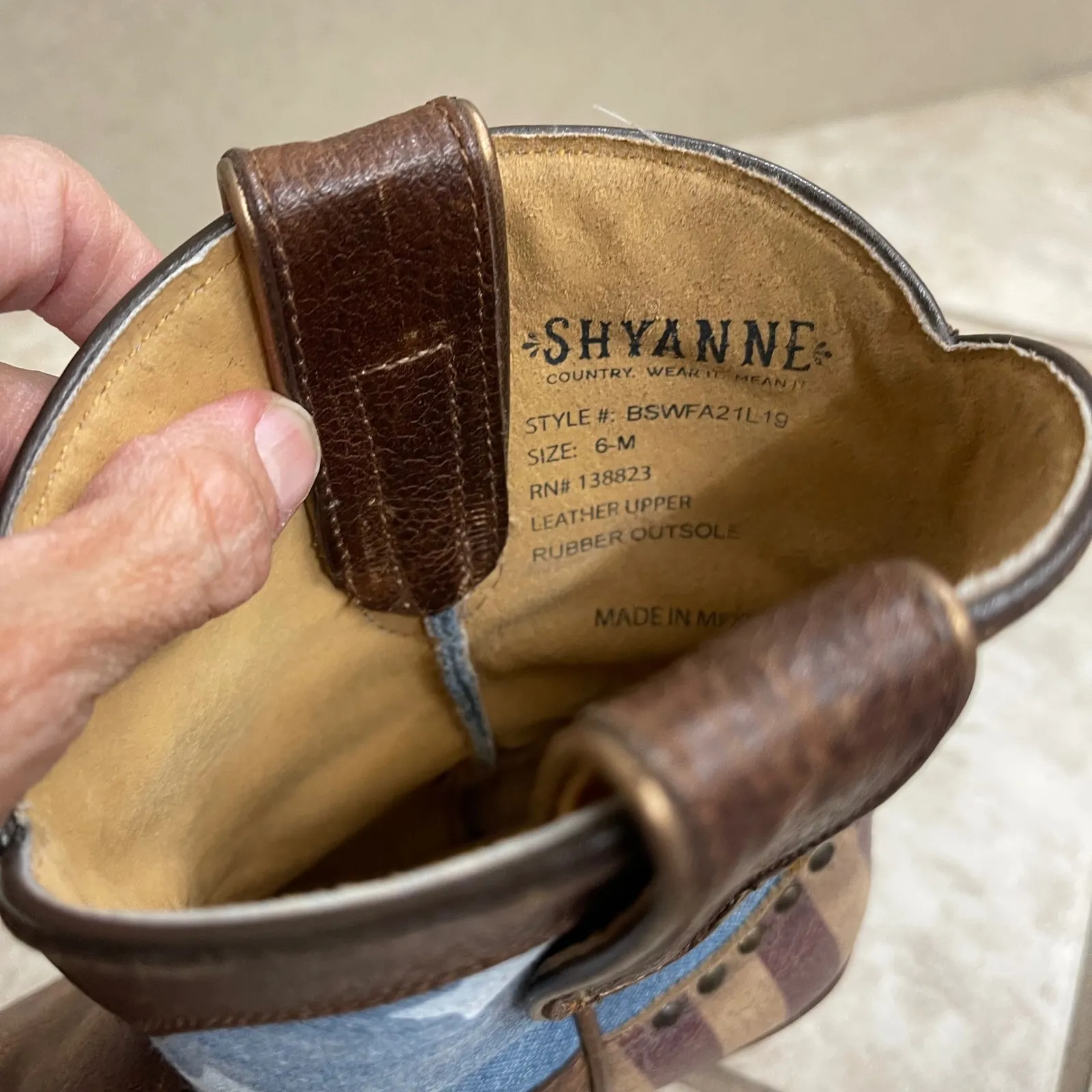 Shyanne Women's Western Boots American Flag Stars Stripes Leather Ankle Boots 6M - Image 7