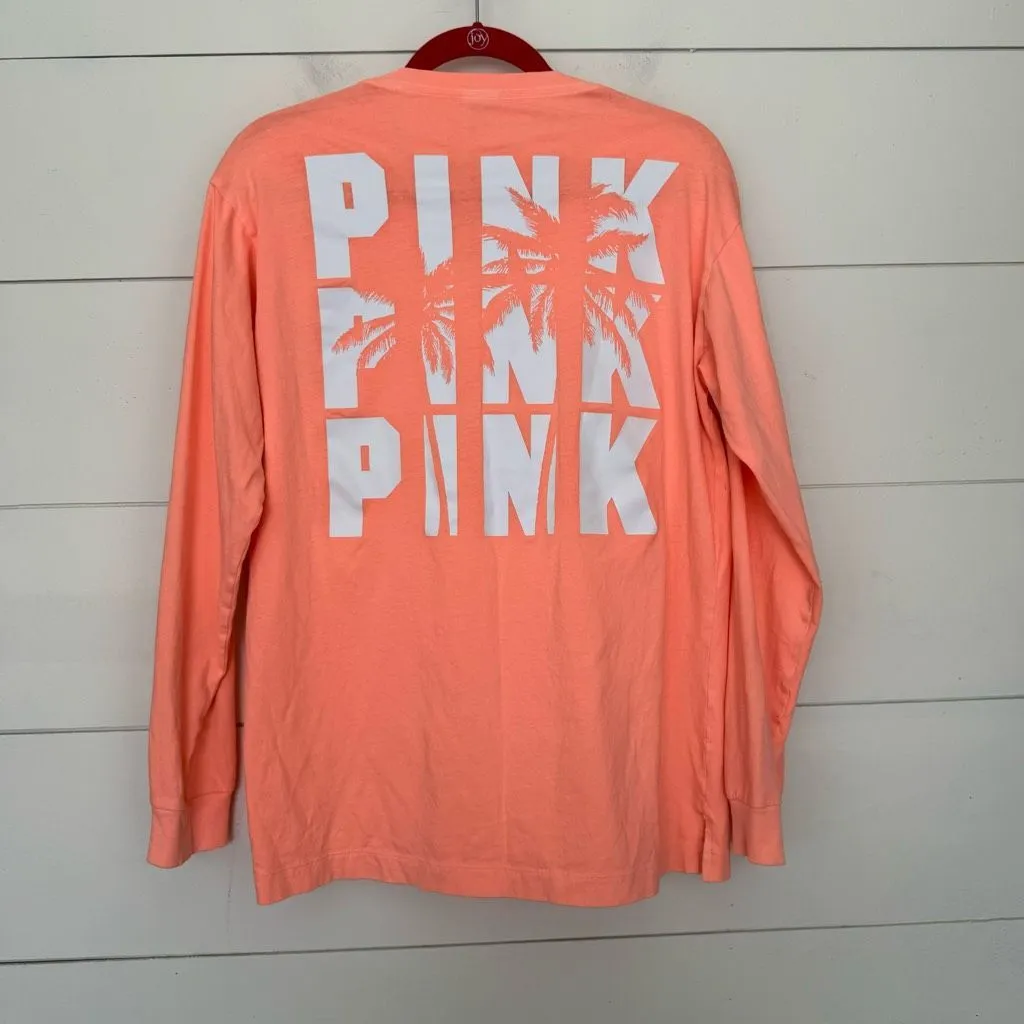 Victoria’s Secret Pink Women’s Small Peach Longsleeve Tee - Image 3