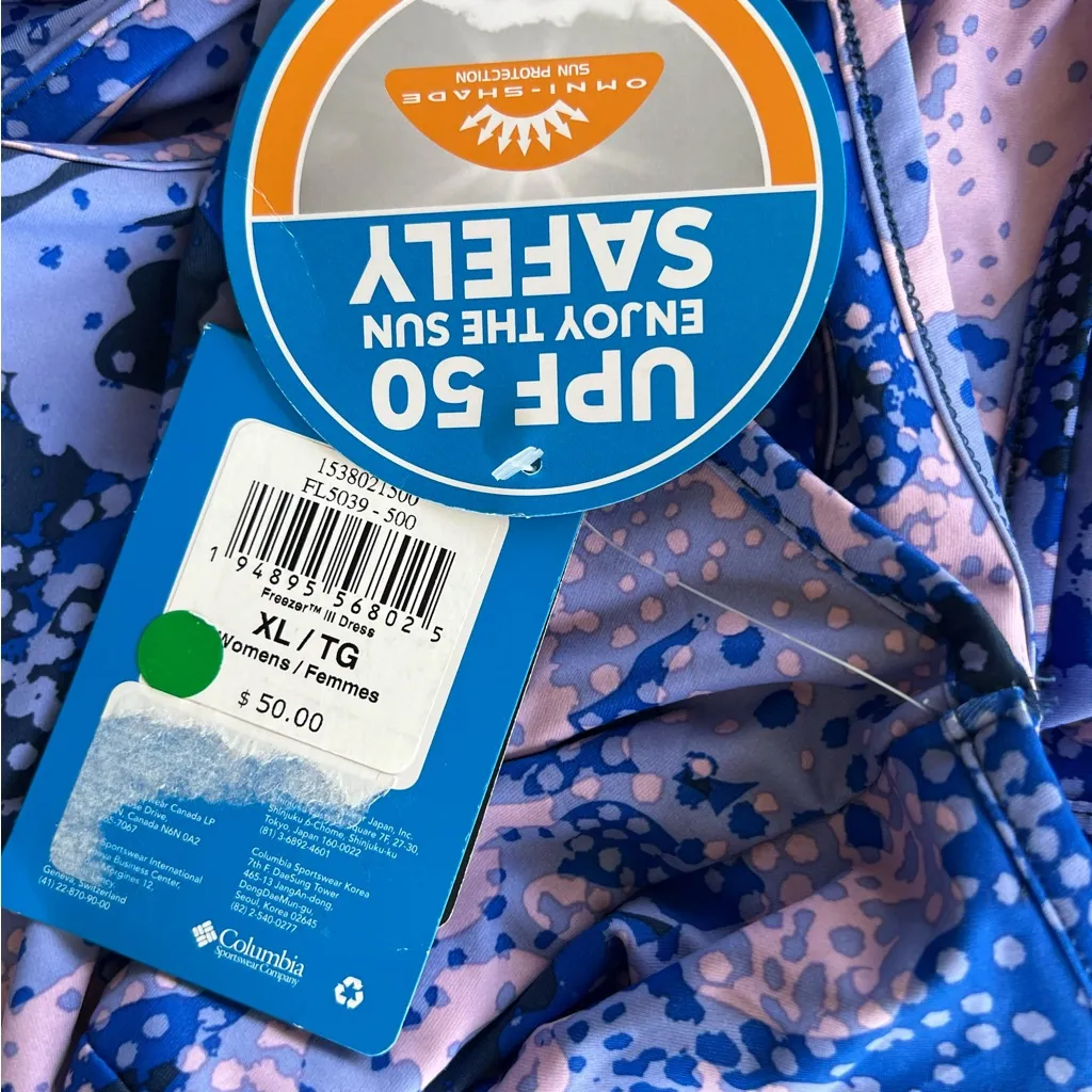 Columbia PFG Frozen III Blue Print Dress Omni-Shade NWT XL - Image 14