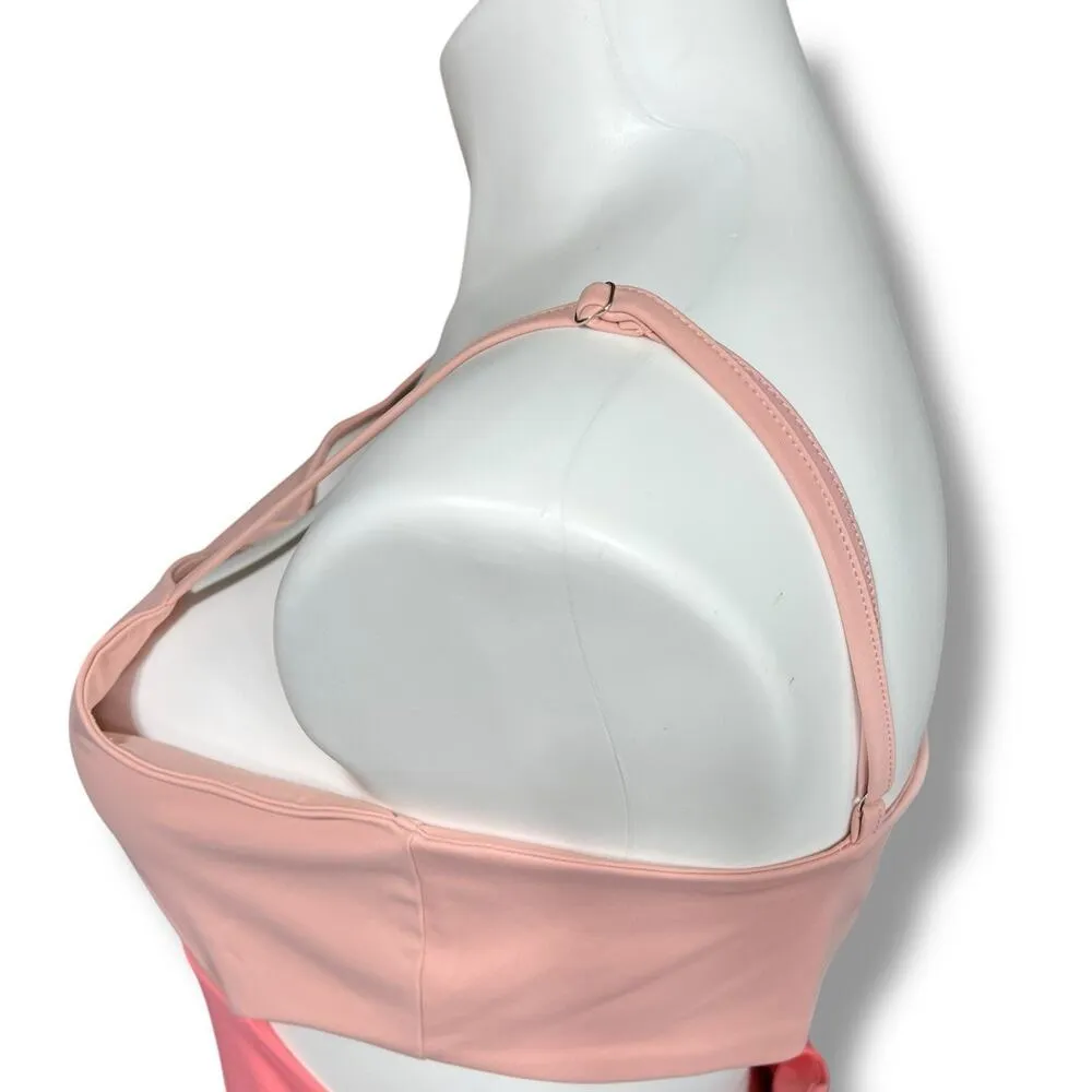 Pink Lily Womens Cutout Bodycon Dress Colorblock Pink Orange Sexy Tube Dress 3XL - Image 6