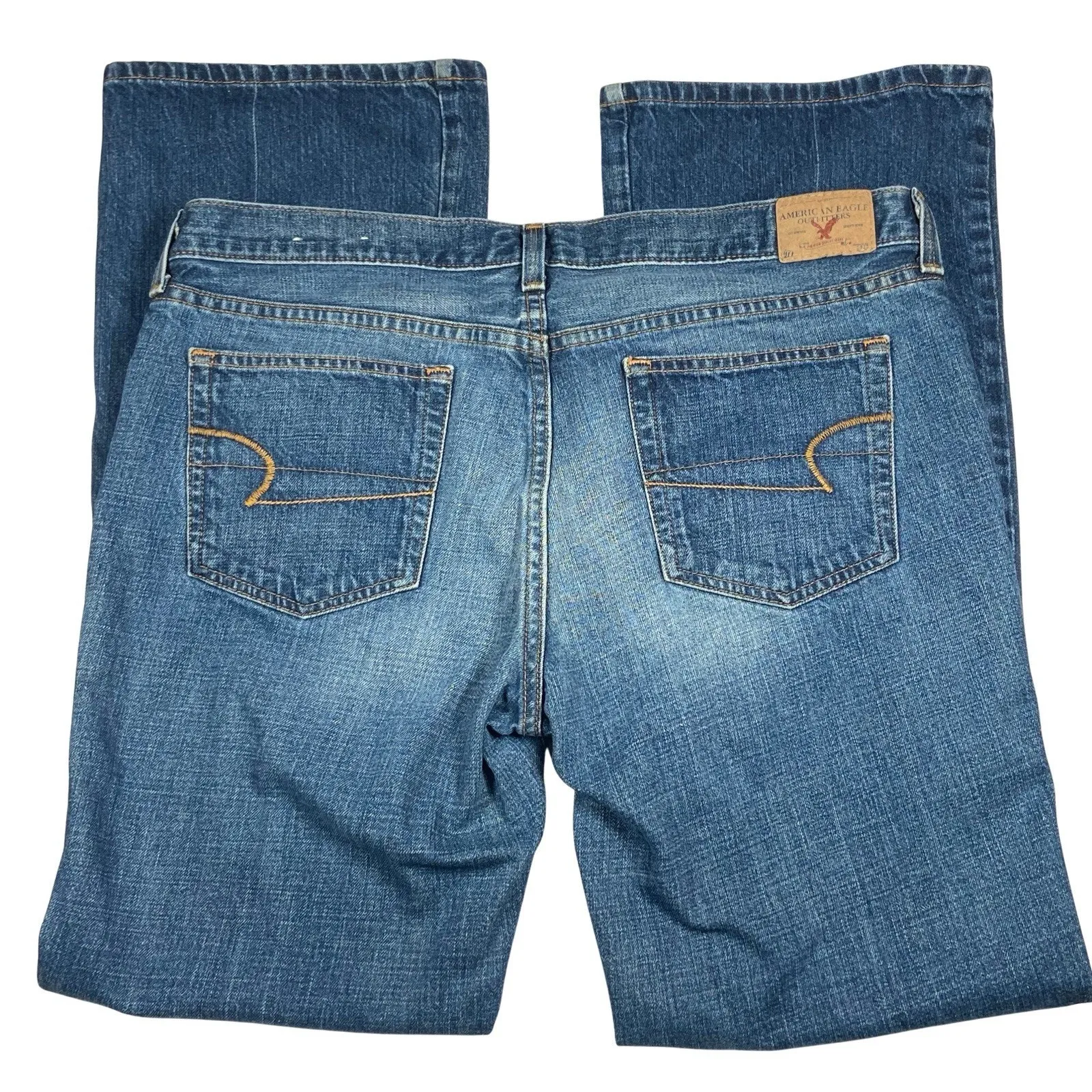 American Eagle Jeans Women 14 Regular 37x32 Boot Cut Hipster Fit Hem Wear - Image 3