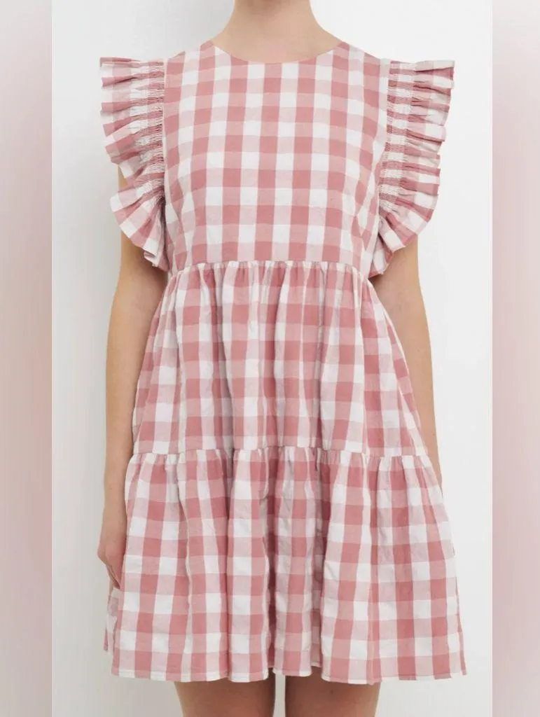English Factory Gingham Mini Dress - Image 3