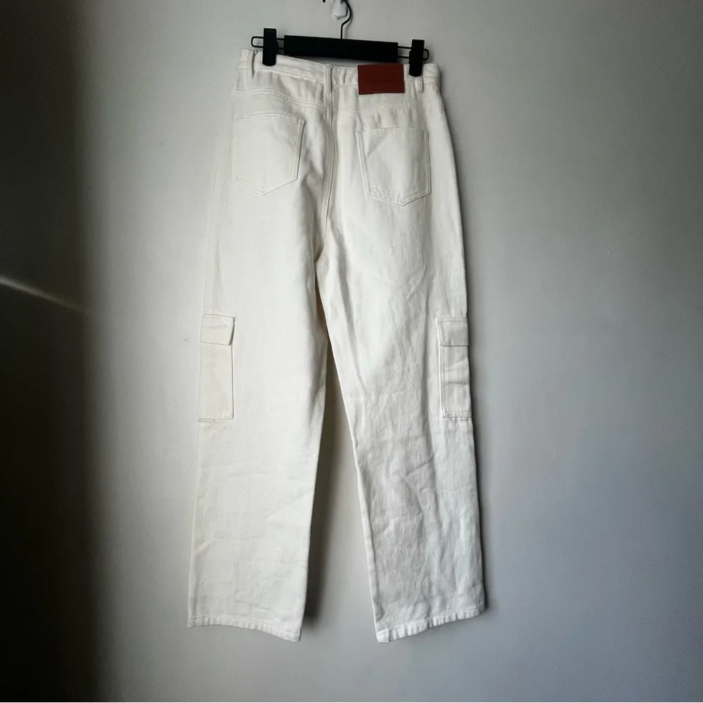 Jeremiah White Denim Relaxed Fit Cargo Straight Leg Jeans 4 - Image 7