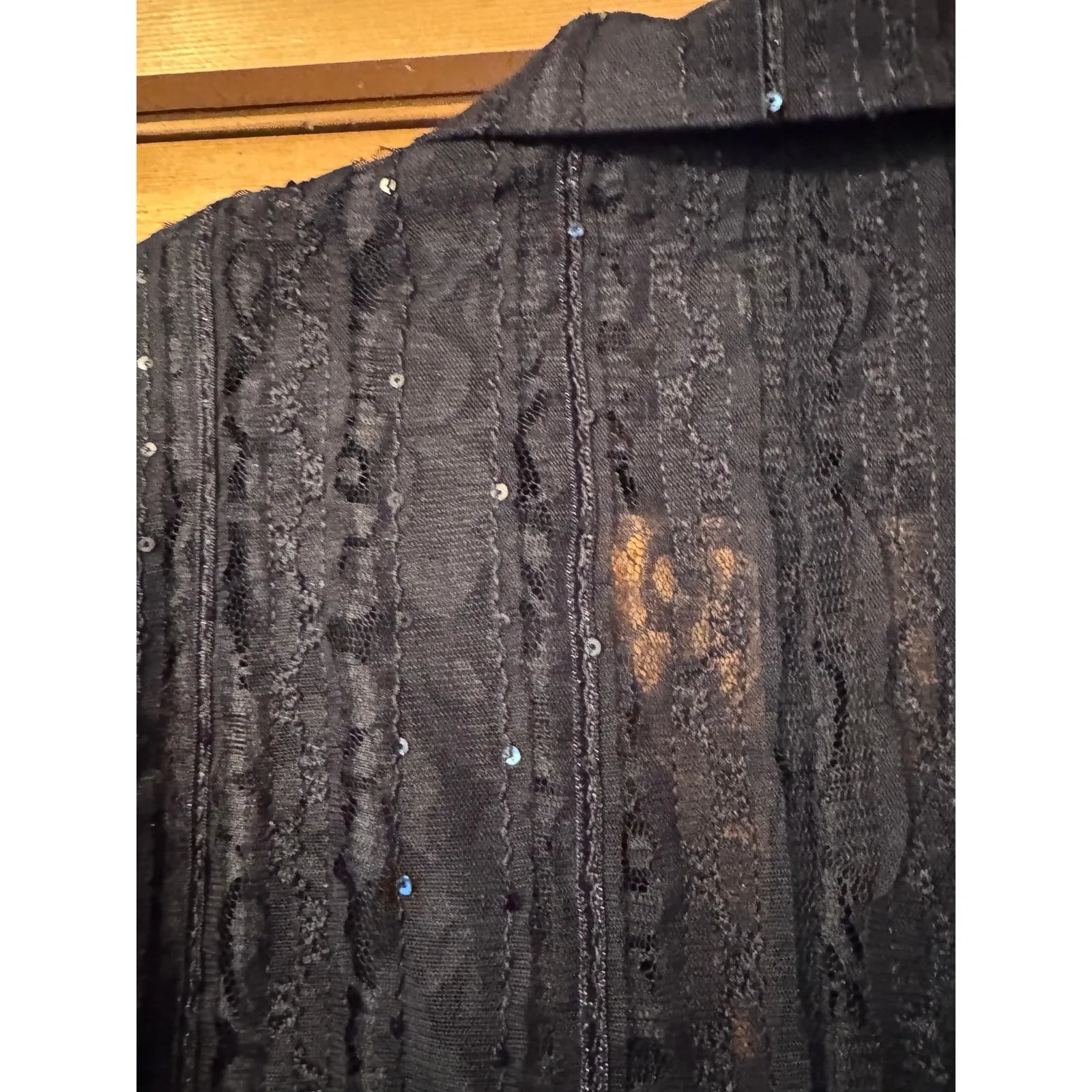 Alberto Makali Black Sequined Lace Jacket Blazer XL Statement Piece - Image 9