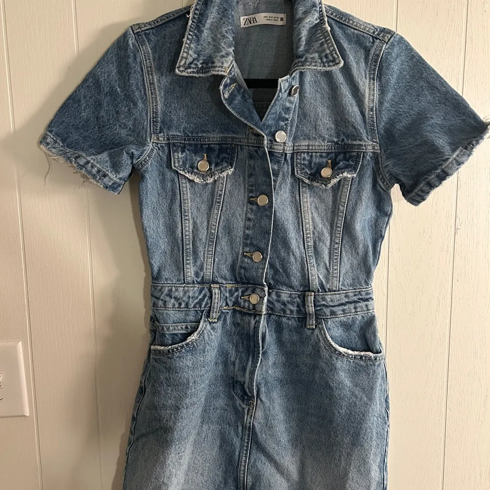 Denim Short Sleeve Dress - Image 2
