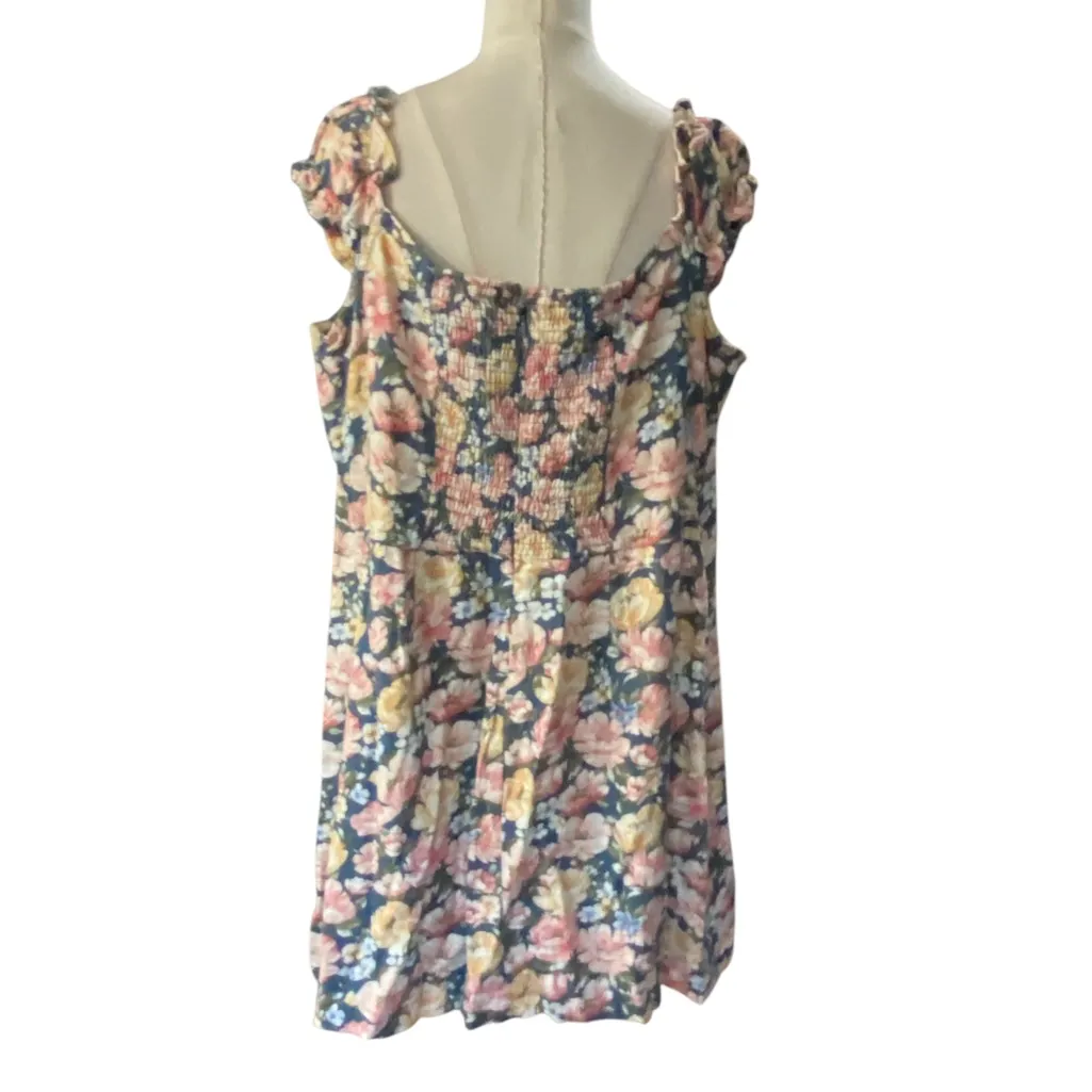 Abercrombie & Fitch Linen Blend Off-The-Shoulder Floral Corset Mini Dress Sz XL - Image 7
