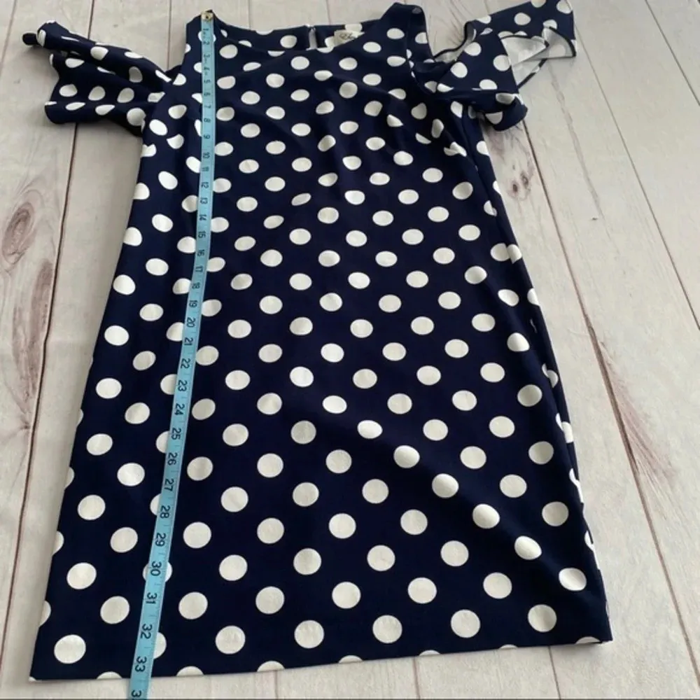 Eliza J Black and Blue Polka dot print Short sleeve Scoop neckline dress… - Image 10