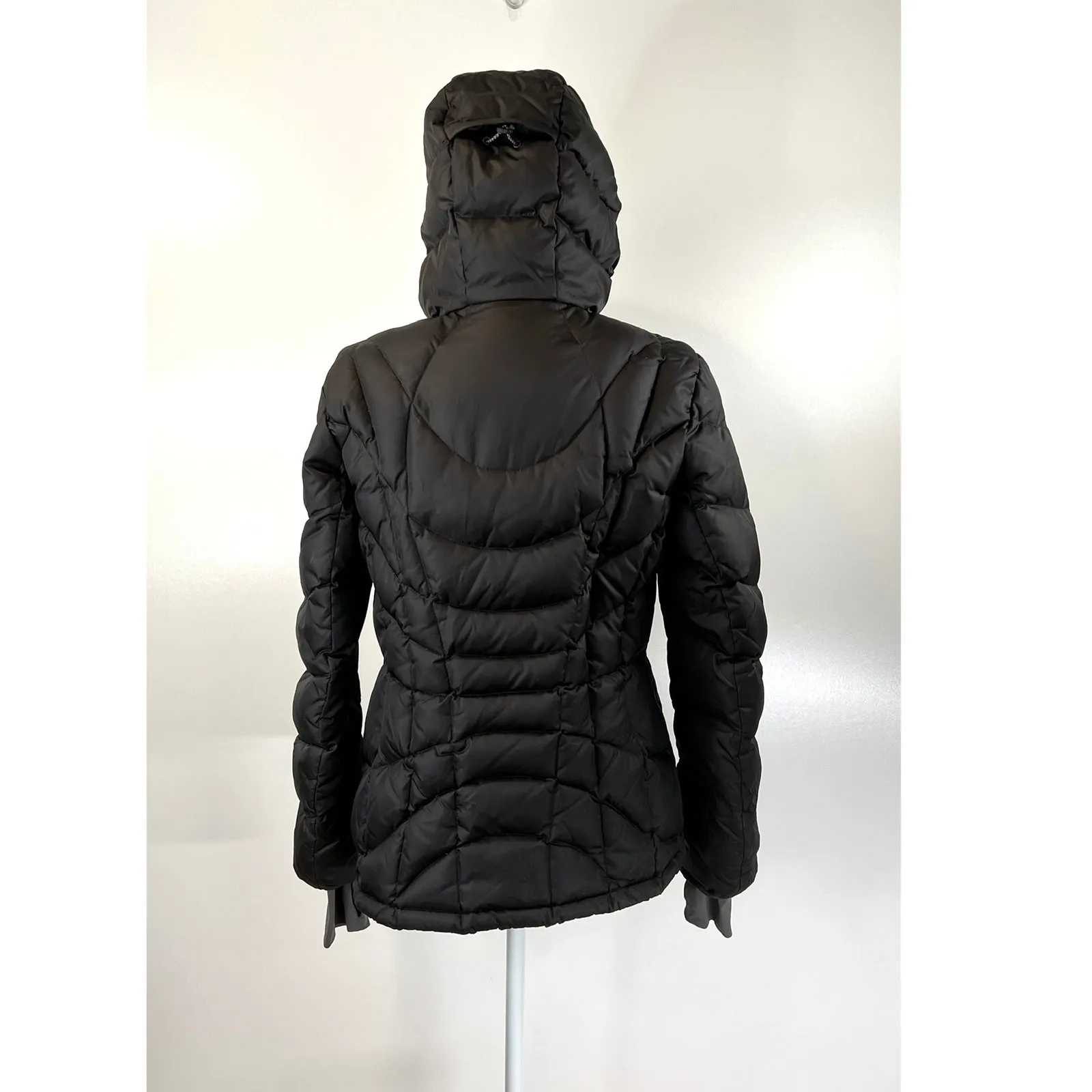 Lands End Down Quilted Puffer Jacket Hooded Black - Image 14