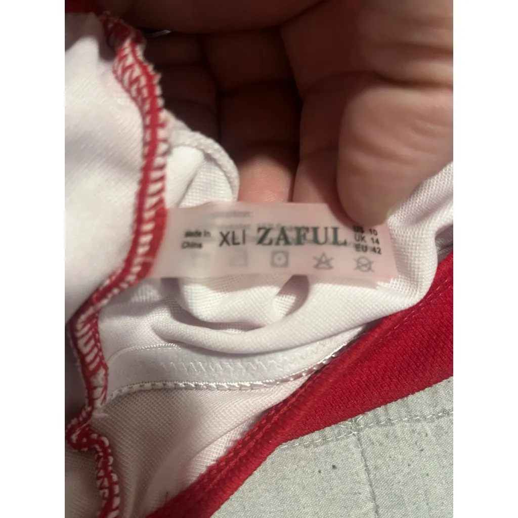 Zaful Bikini 2 Piece Swim Suit Womens Size XL Red Hipster Lace Back Top Padded - Image 8