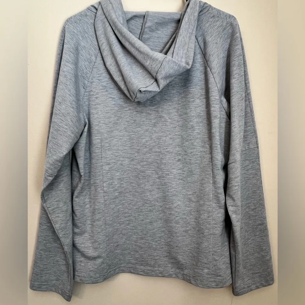 Pullover Gray Hooded Sweatshirt‎ Tie Lace Front Size M - Image 4
