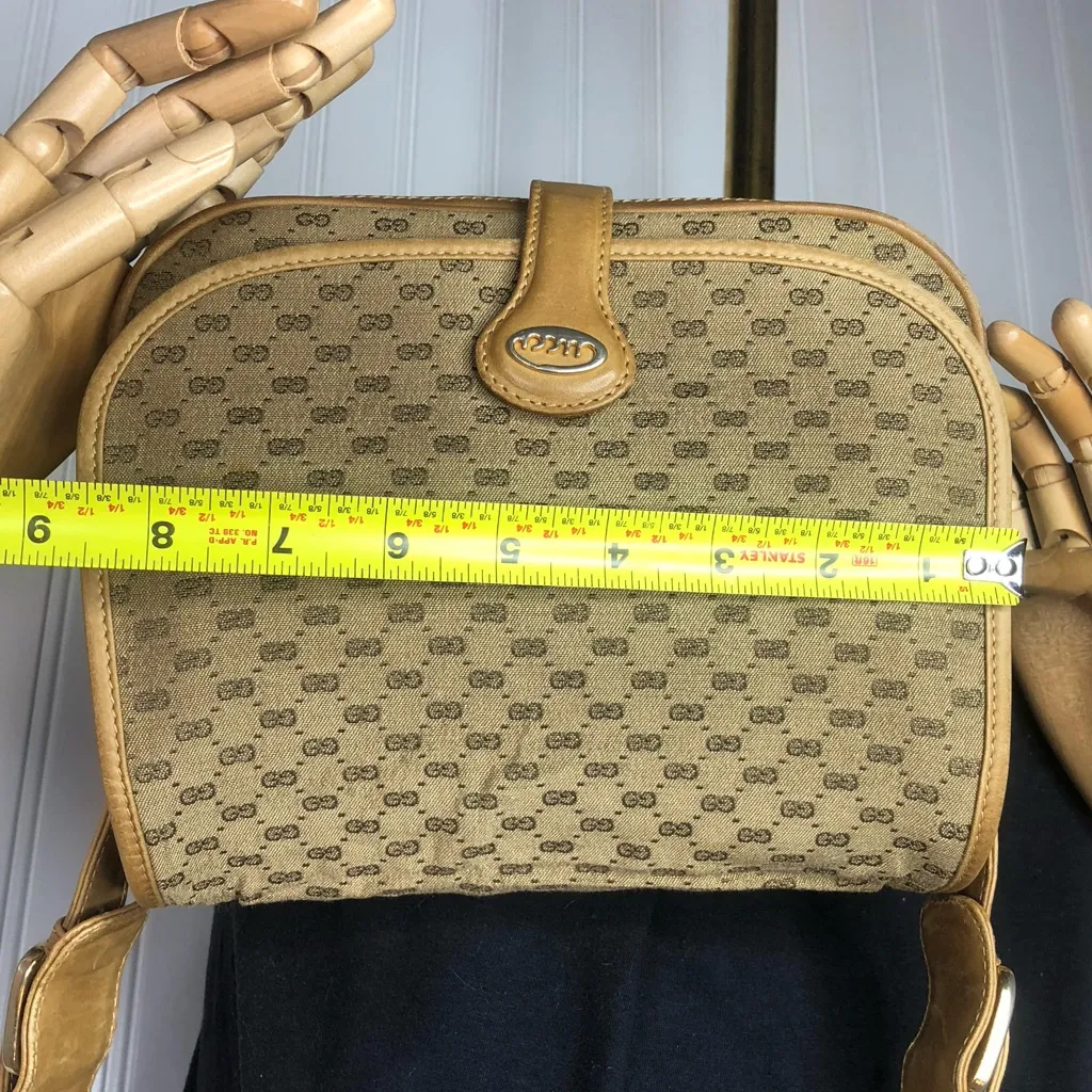 GUCCI Micro GG Monogram Leather and Canvas Single Flap Crossbody Shoulder Bag - Image 12