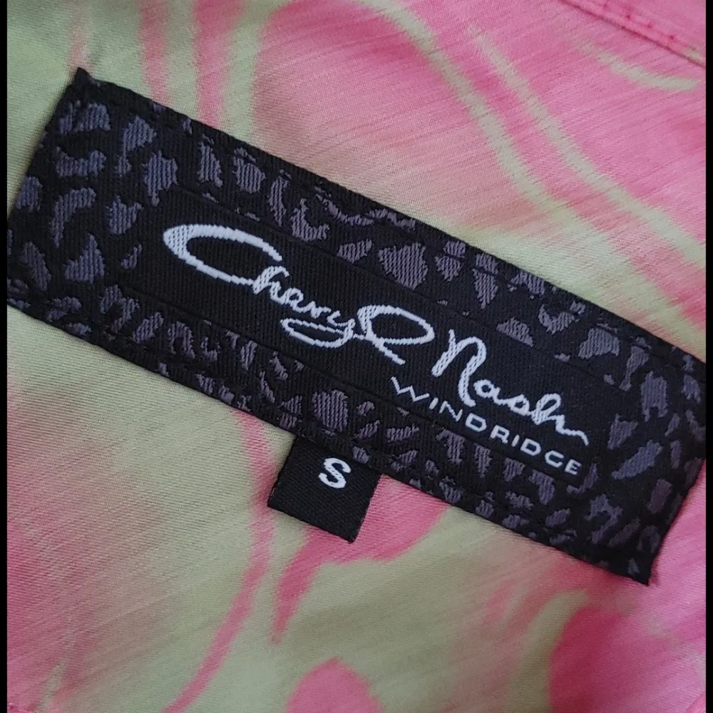 Cheryl Nash Windridge Lime Green Pink Swirl Design Jacket - Image 6