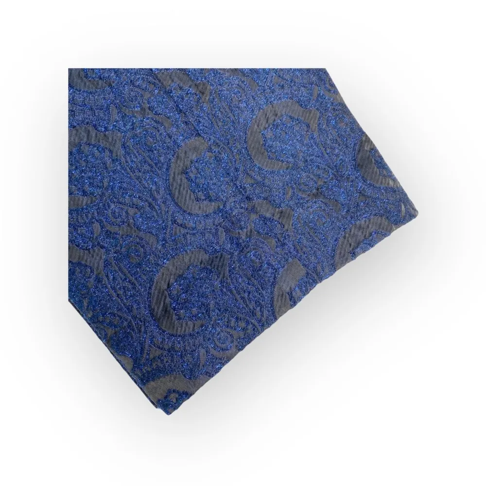 St John Collection ᪥ Luxe Metallic Brocade Dress Pants ᪥ Cobalt Blue ᪥ 12 Large - Image 6