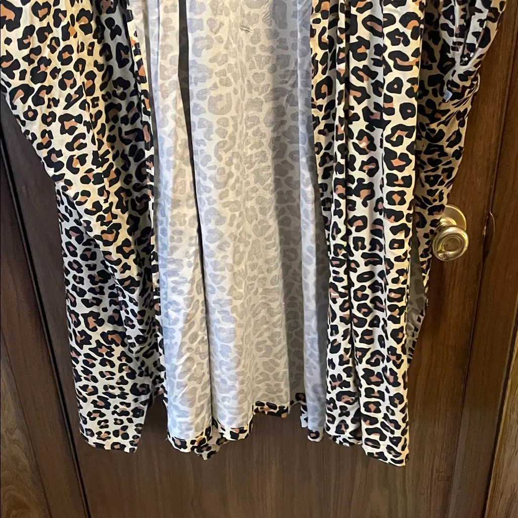 Posh Peanut Leopard Print Swim Coverup Brown Size L - Image 6