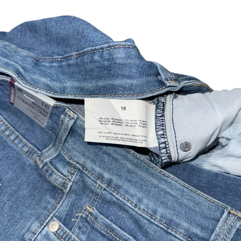 NWT Gloria Vanderbilt Generation Mid Rise Straight Cropped Jeans Split Hem Sz 16 - Image 8