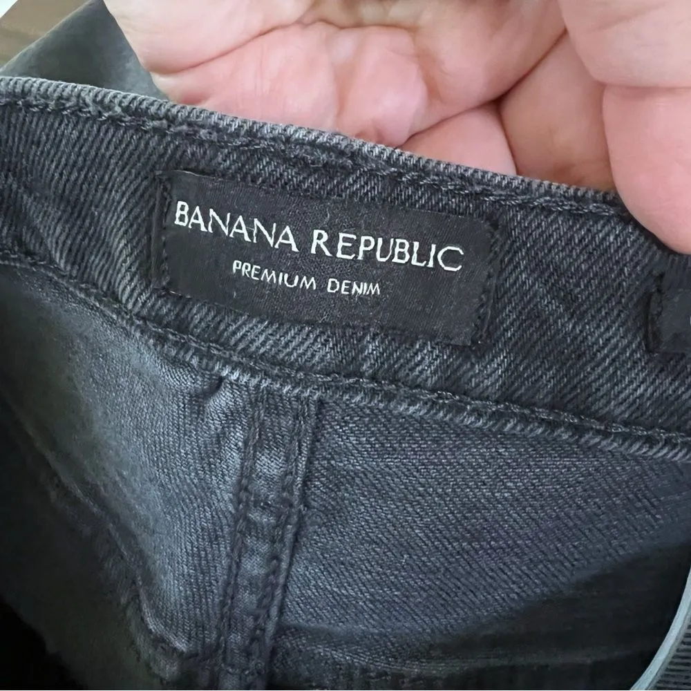 Banana Republic High Rise Straight Jeans Womens 25 Gray Denim Dark Wash New - Image 7