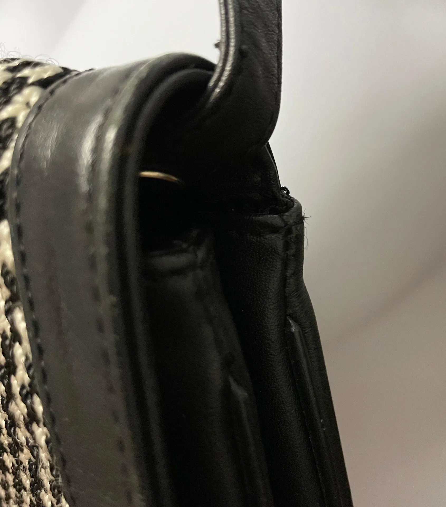 by Elliott Luka Black Shoulder Purse Black and White Houndstooth Pattern - Image 4