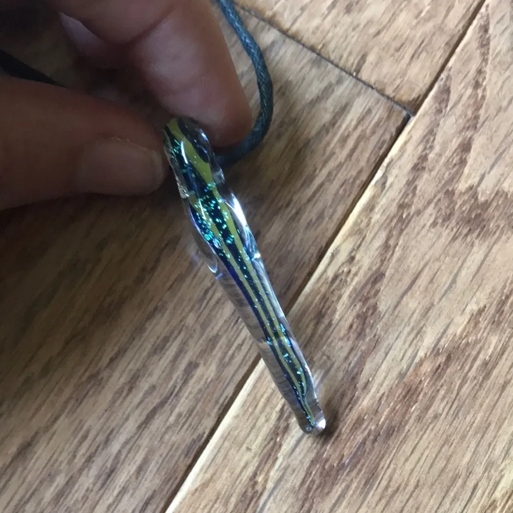 Glass tooth cord necklace Black - Image 2