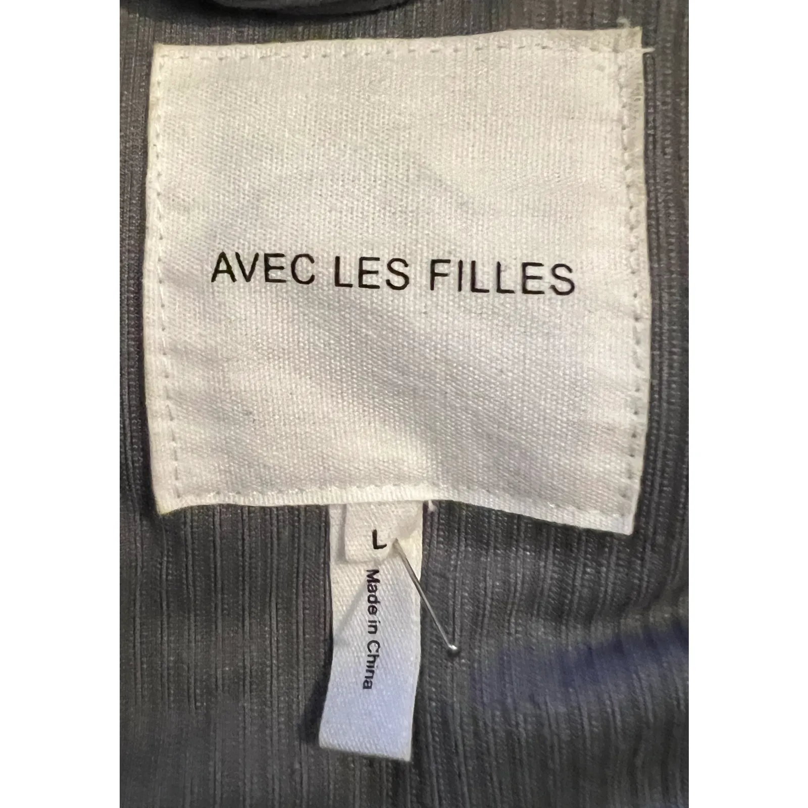 Anthropologie Avec Les Filles Womens Top Size L Gray Corduroy Long Sleeve Shacke - Image 2