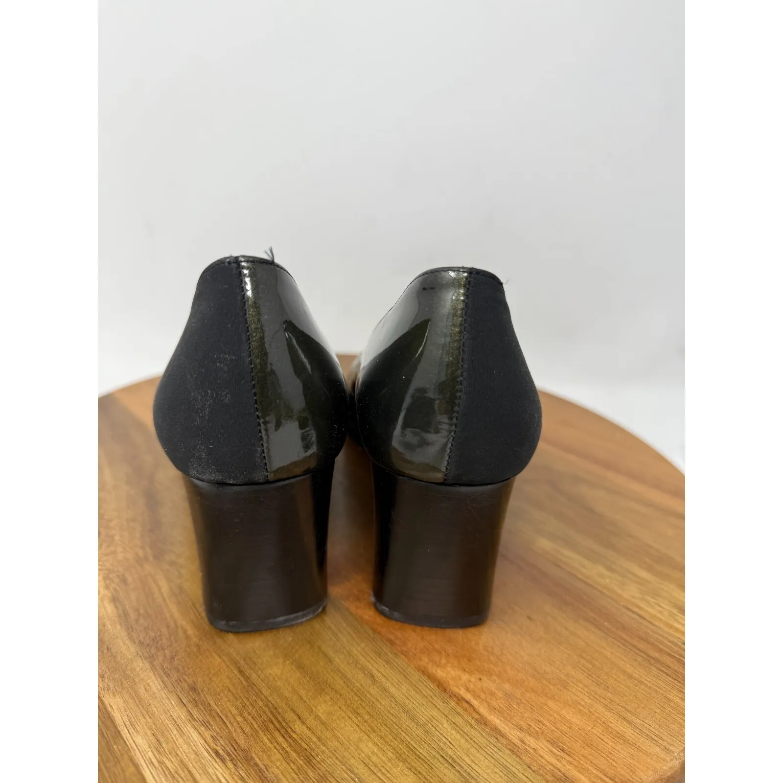 Peter Kaiser Pumps Womens Colorblock Black Patent Leather Block Heel‎ Size 5.5 3 - Image 3