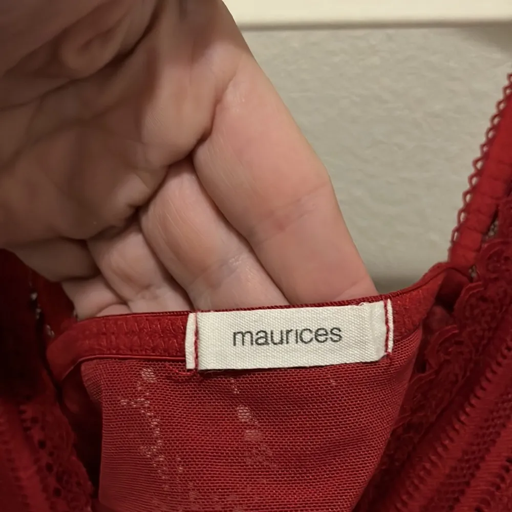 Maurices Red Lace Bralette Top Size Large - Image 7
