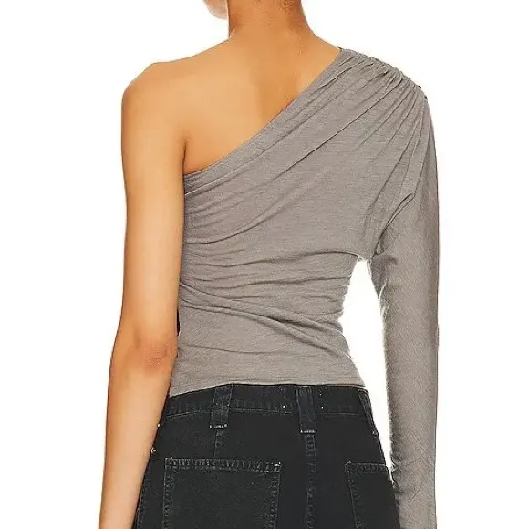 Miaou Grey Katia One Shoulder Top Size Gray - Image 2