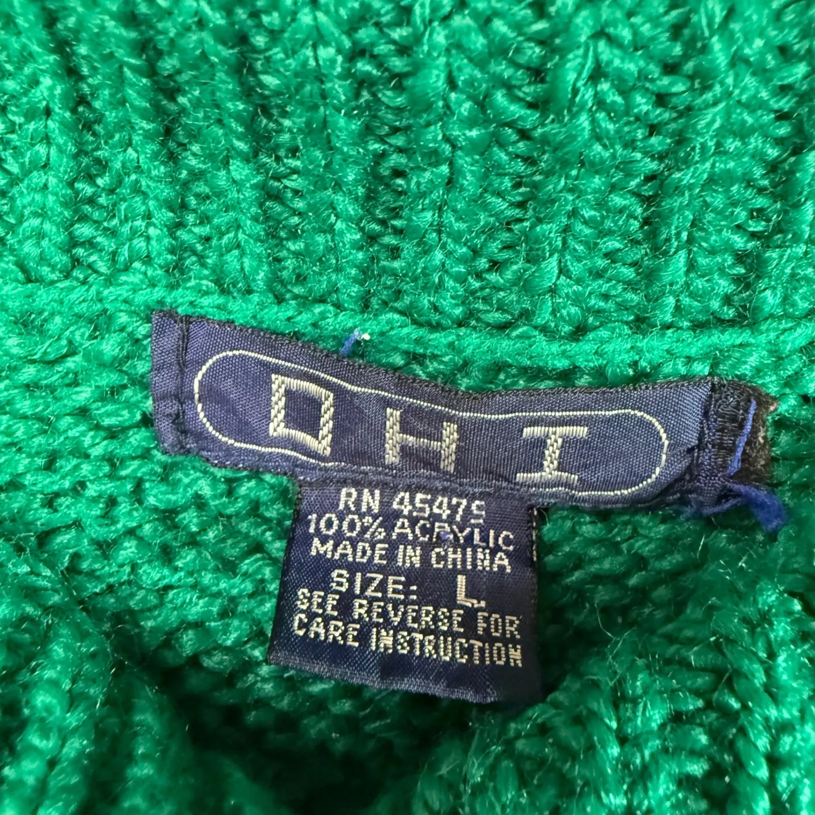 DHI Women's Green Knit‎ Collared Short Sleeve Pullover Sweater Size L Size L - Image 2