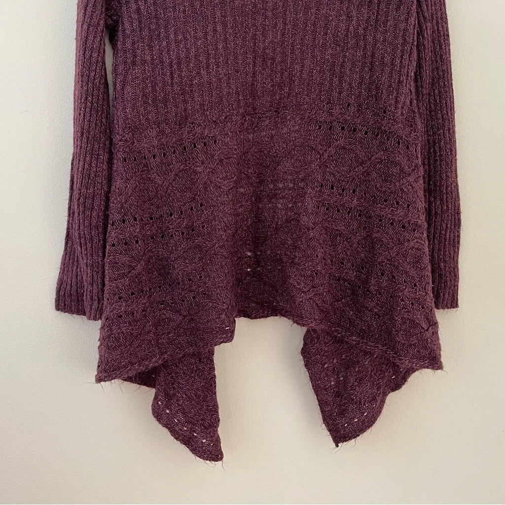 Covington | Petite Burgundy Waterfall Front Cardigan | LP - Image 5