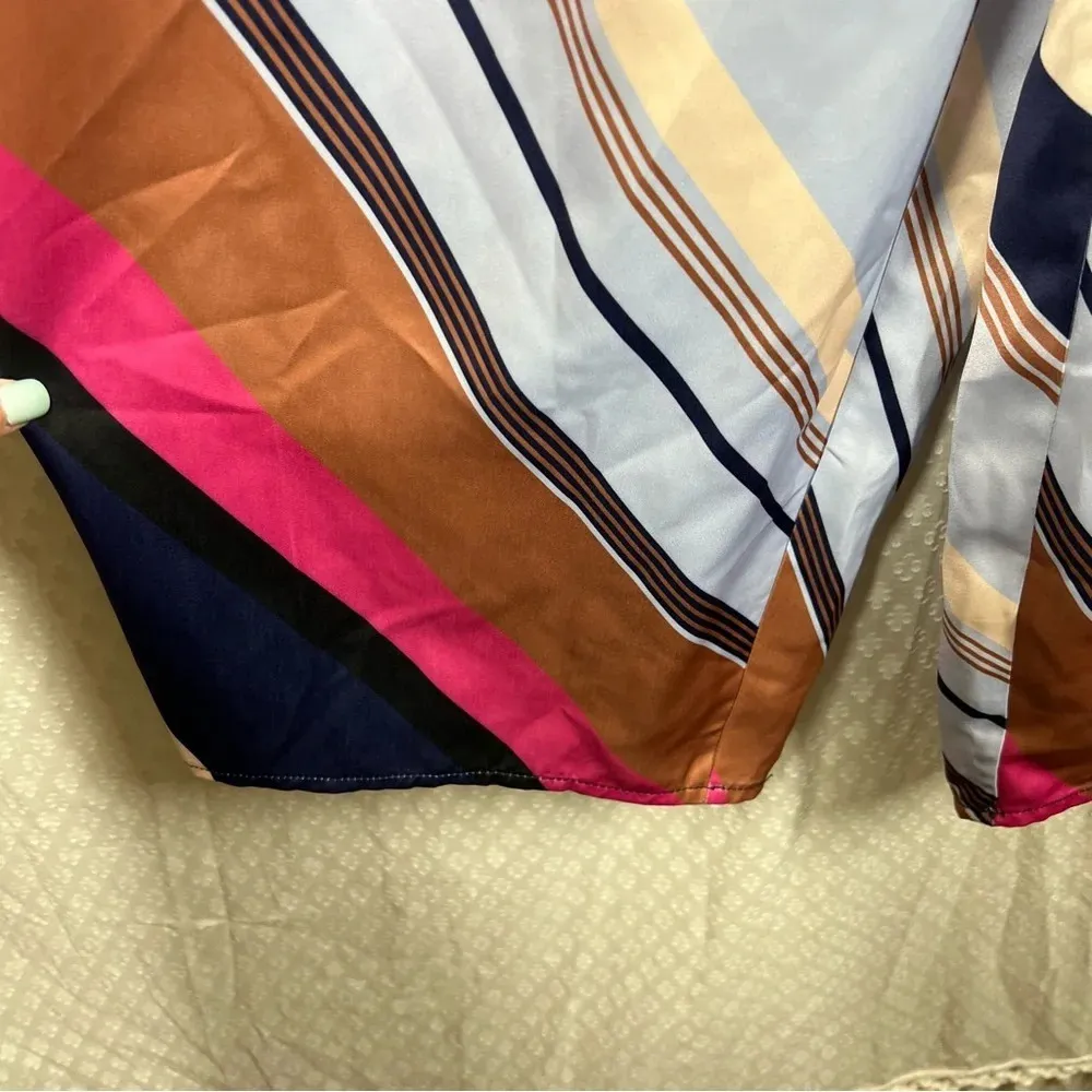 Anthropologie Maeve Striped Satin Balloon High Rise‎ Pants - Image 4