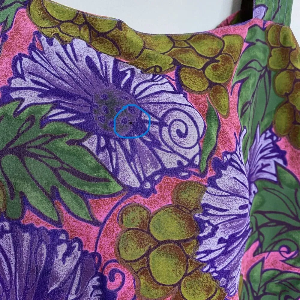 Michel Bruche VTG Purple Pink Floral Tropical Unlined Summer Artsy Tank Top 6 - Image 9