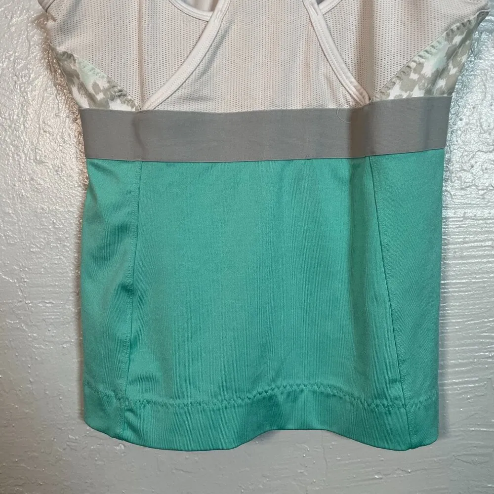 Adidas Stella McCartney Women 36 ASMCB Barricade Joy Green Tennis White Tank Top Blue - Image 6