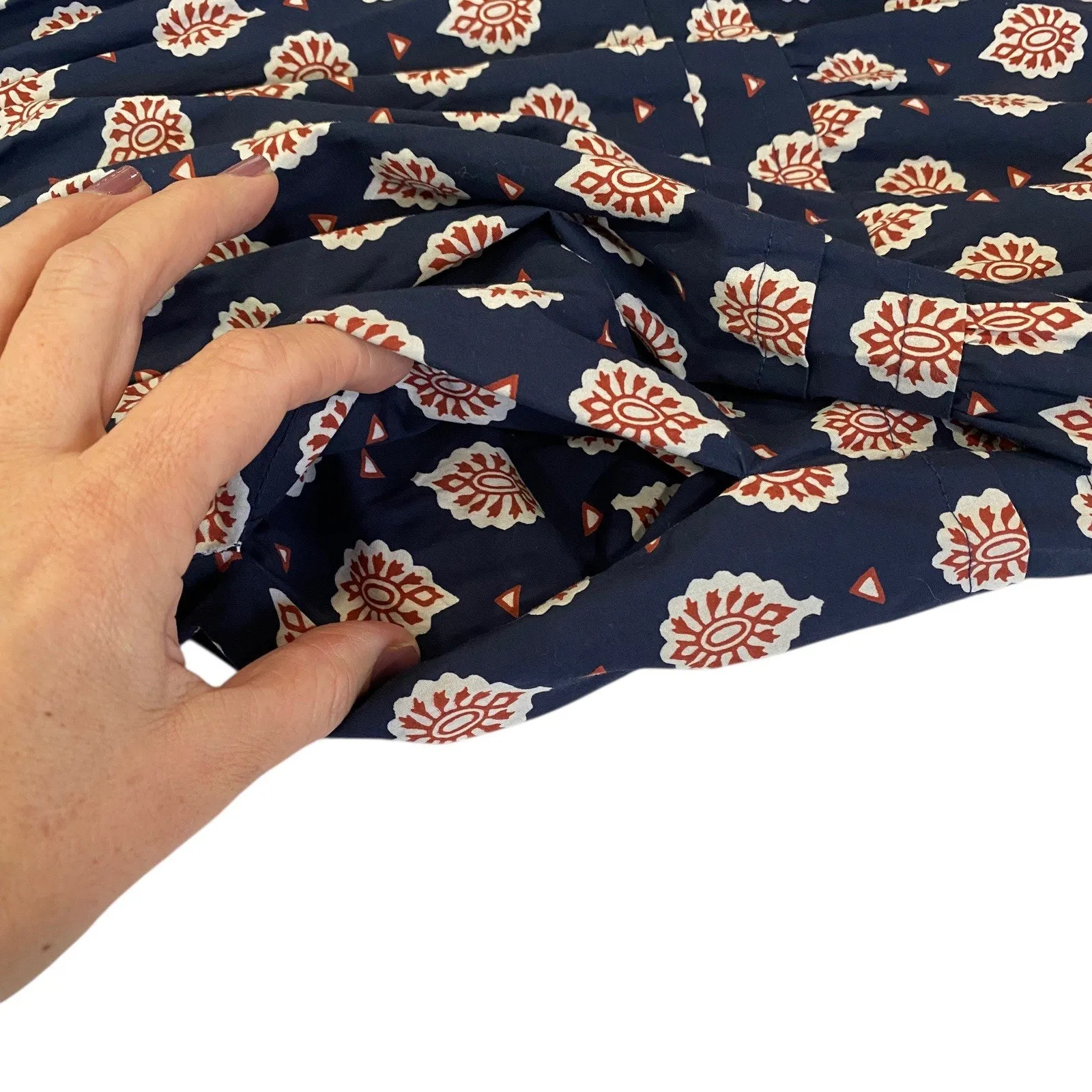 Anthropologie x Maeve Somerset Tiered Maxi Dress Pockets Blue Motif XS - Image 8