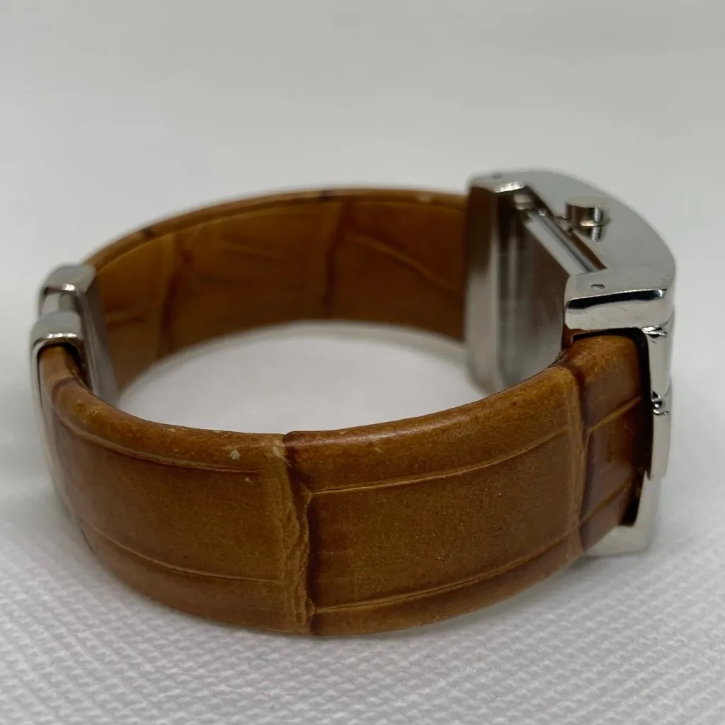 J Jill women watch silver tone 25mm quartz analog cuff bracelet size 6” running - Image 5